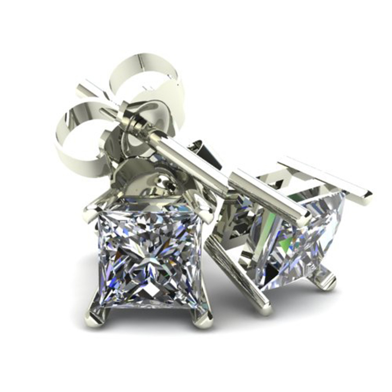 1.00ct. Princess Diamond Stud Earrings