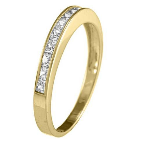 3/8ct Princess Cut Diamond Wedding Ring 14K Yellow Gold (H-I, I1)