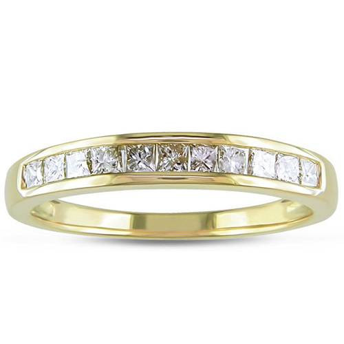3/8ct Princess Cut Diamond Wedding Ring 14K Yellow Gold (H-I, I1)