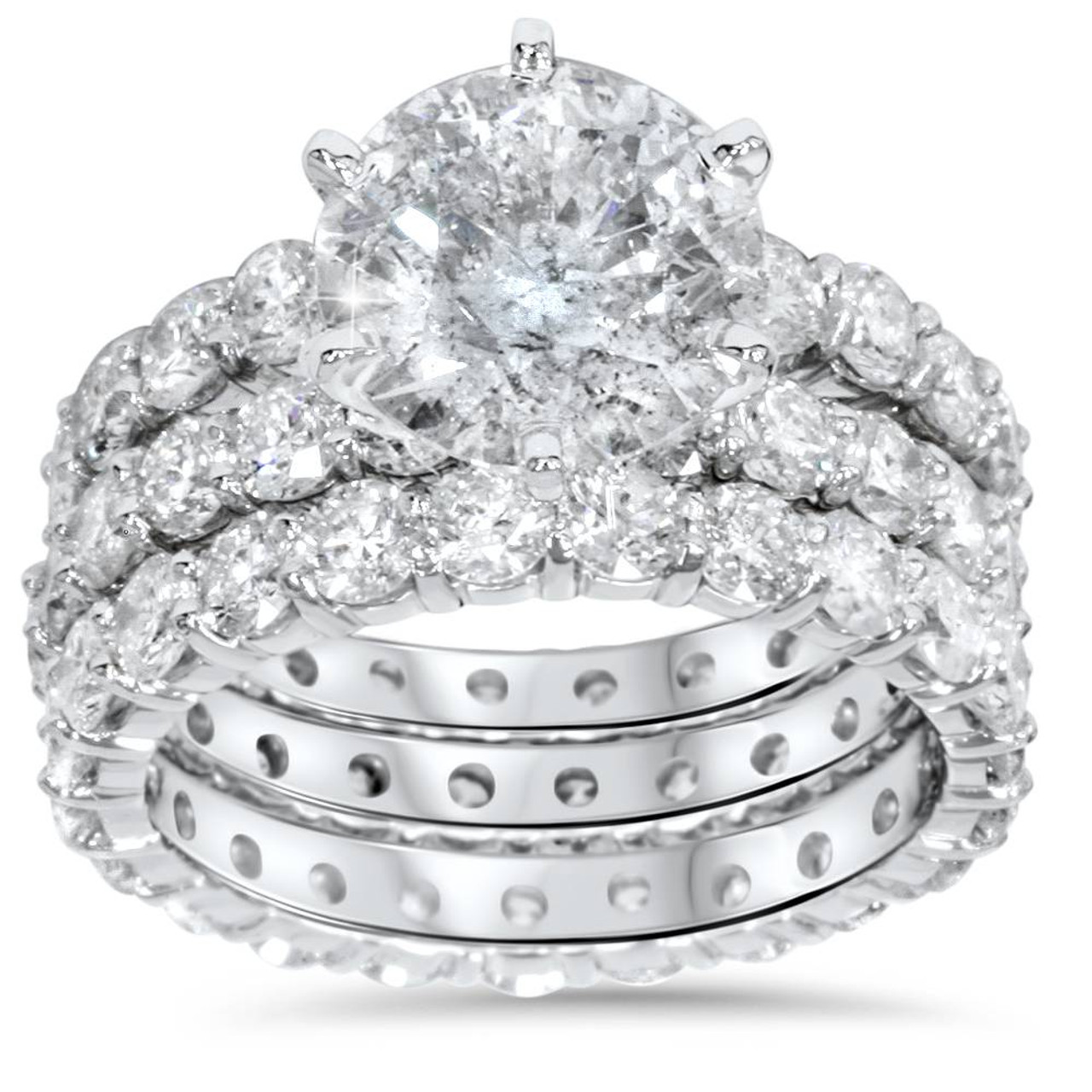 white diamond wedding ring sets