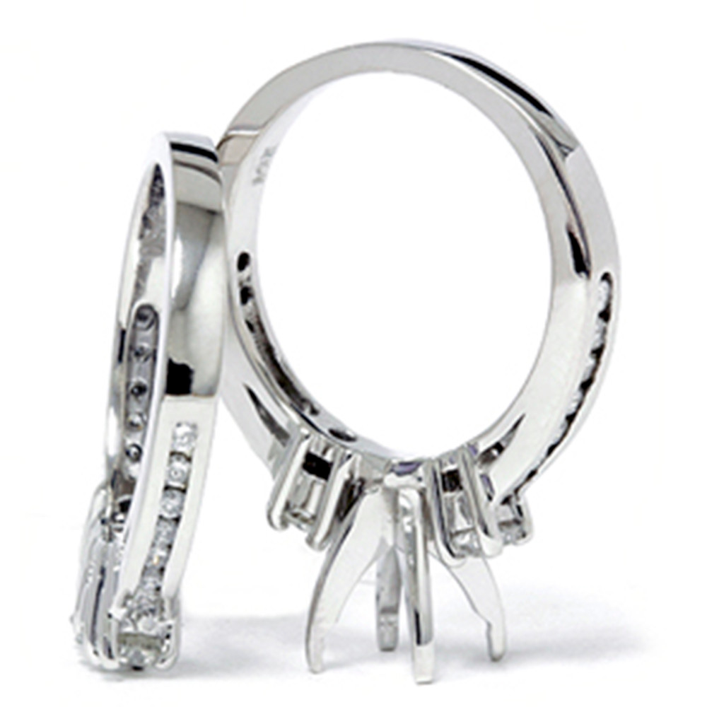 1 1/4ct Diamond Engagement Wedding Ring 14K White Gold Ring Set (G-H, I1)