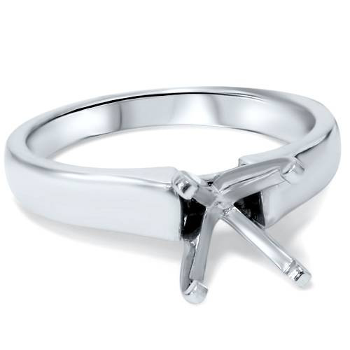 Cathedral Semi Mount Engagement Ring 14 Karat White Gold Setting