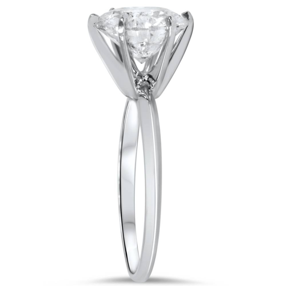 1 1/4ct Solitaire Diamond Engagement Ring 14K White Gold (G-H, I2-I3)