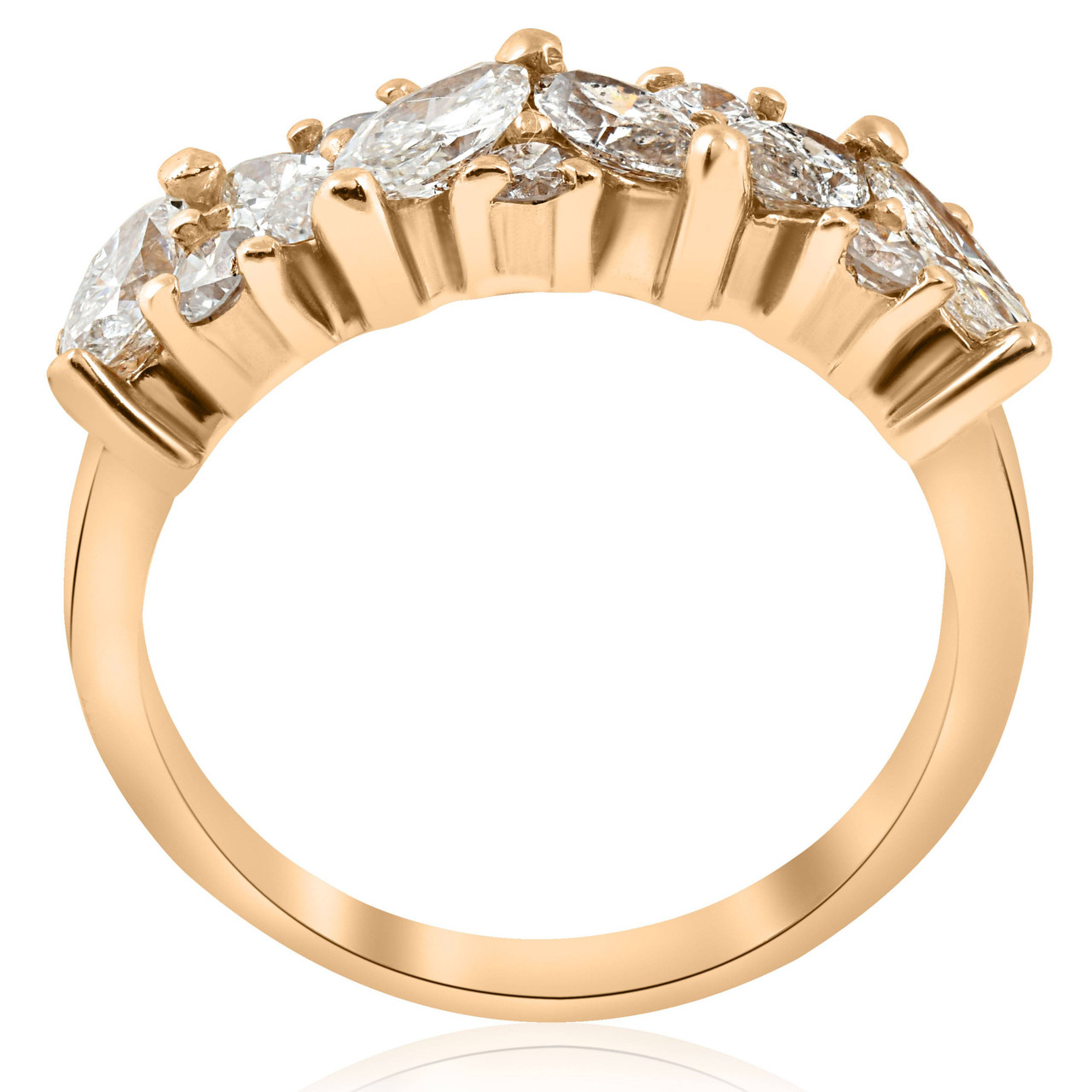 1 1/2ct Fancy Marquise Diamond Womens Wedding Anniversary 14k Yellow Gold (G-H, SI)