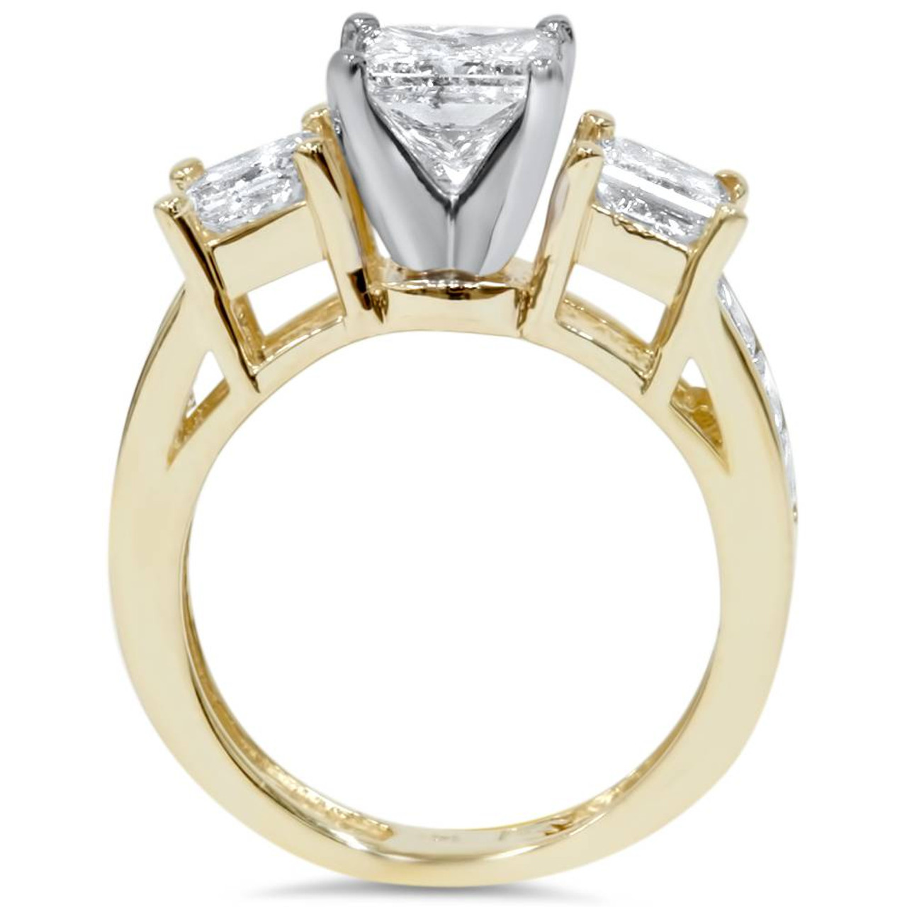 2ct Princess Cut Diamond 3 stone Engagement Ring 14K Yellow Gold (I-J, I1) 2ct Princess Cut Diamond 3 stone Engagement Ring 14K Yellow Gold (I-J, I1)