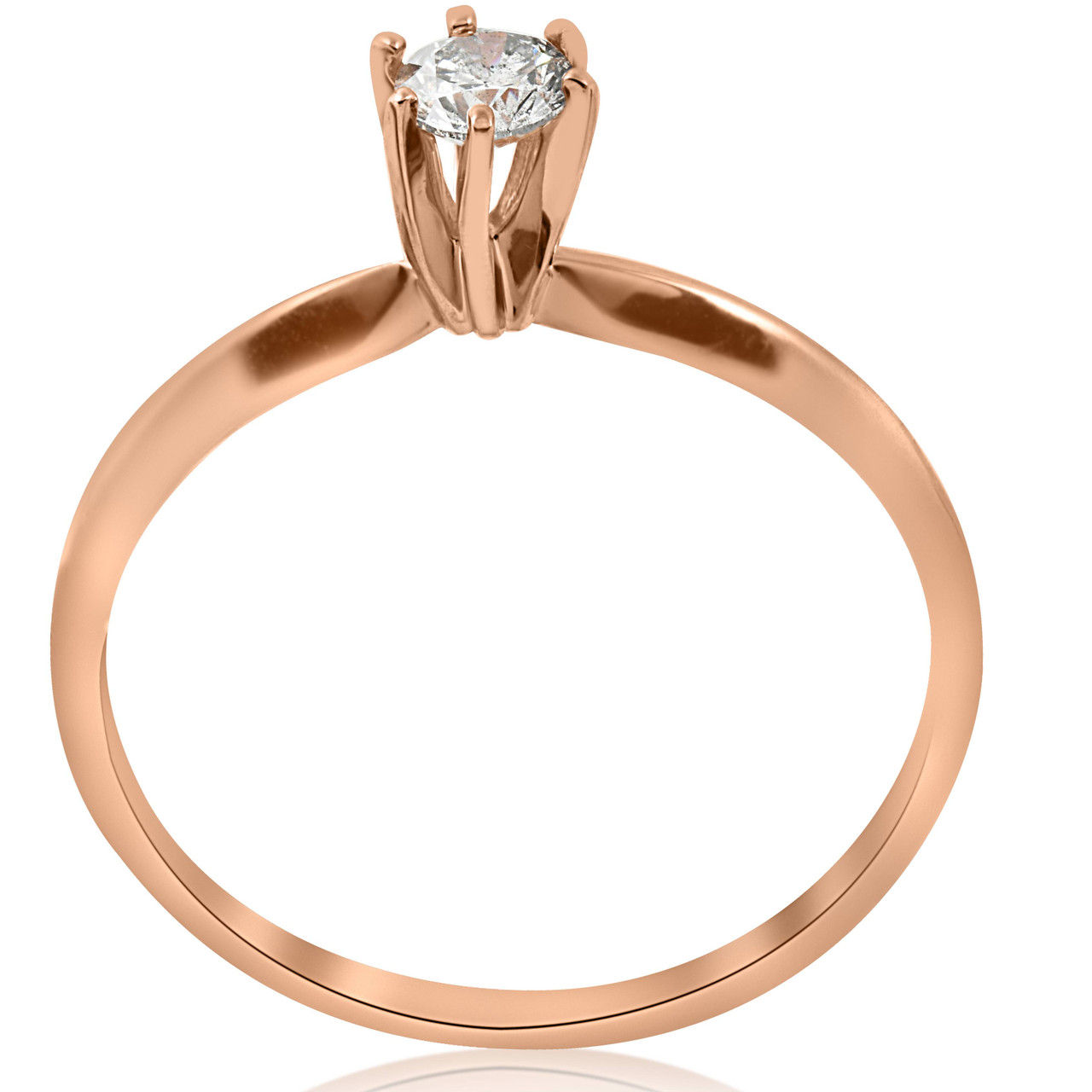 1/4 ct Solitaire Diamond Engagement Ring 14k Rose Gold (G-H, I1)