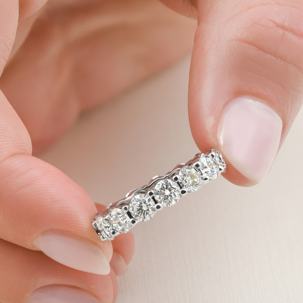 1 ct Mens Diamond Five Stone Wedding Ring 10k White Gold (G-H, I1)