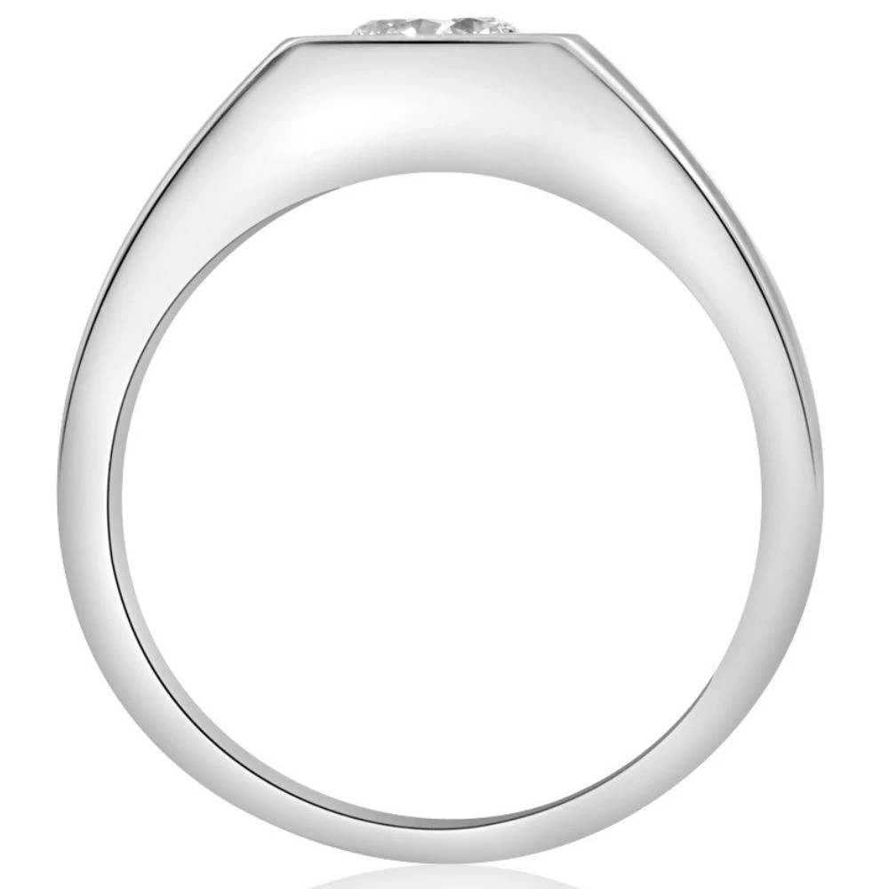 1 ct Solitaire Diamond Mens Wedding Ring 14k White or Yellow Gold (G-H, I1)