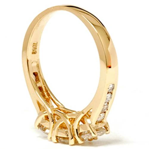 2ct Diamond Three Stone Engagement Ring 14K Yellow Gold Channel Set Round Cut (G-H, I1)