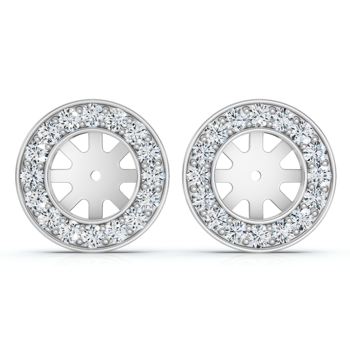 3/4ct Diamond Earring Studs Halo Jackets 14K  (5.5-6mm) Lab Grown (G-H, VS)
