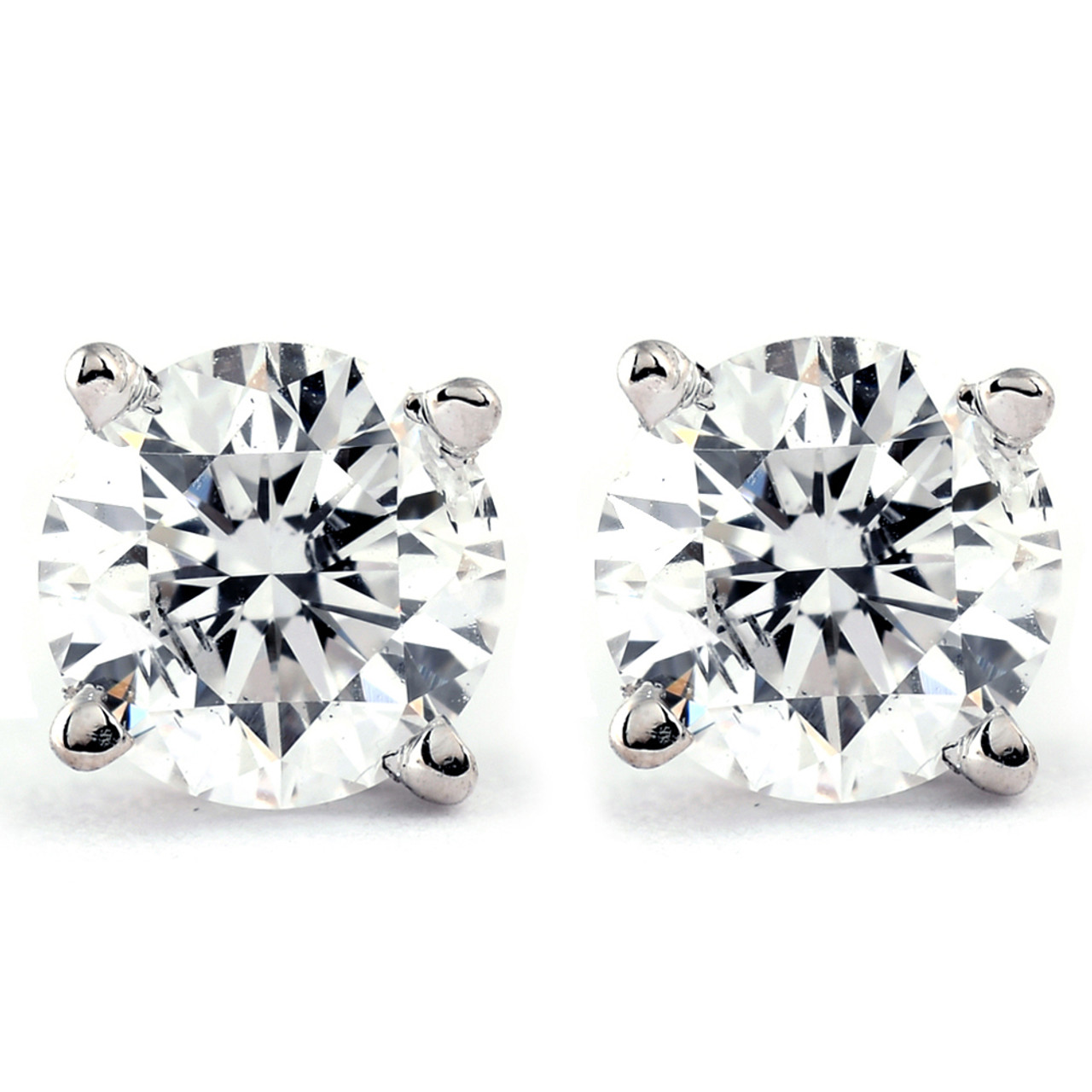 1/3 ctw 14k White Gold Diamond Stud Earrings (K-L, I2-I3)