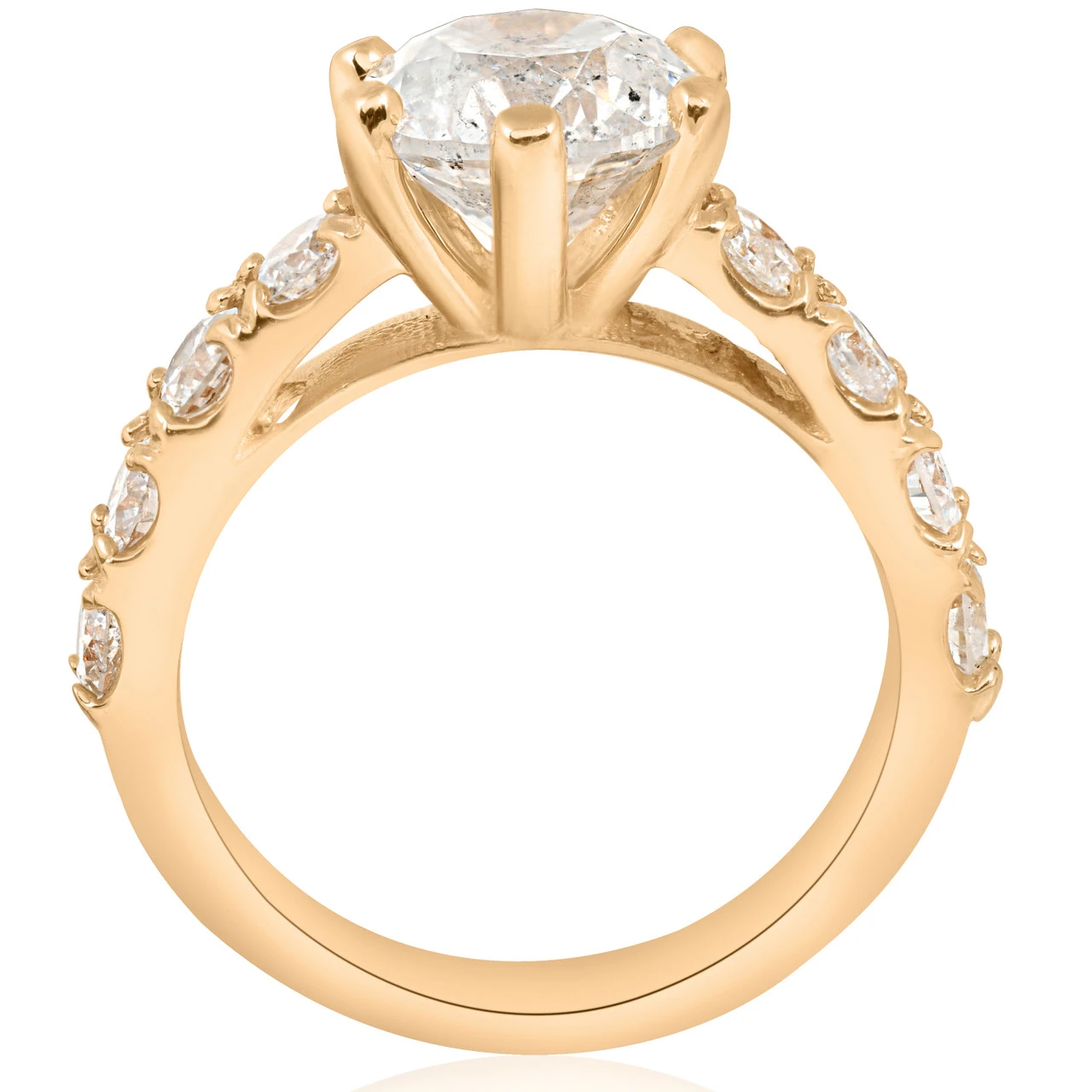 6 cttw Diamond Engagement Matching Wedding Ring 14k Yellow Gold (H-I, I2-I3)