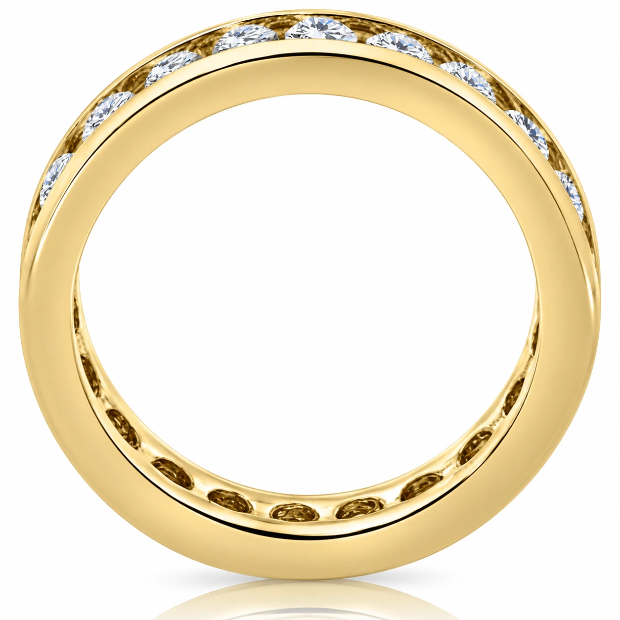 2ct Channel Set Diamond Eternity Ring 14K Yellow Gold (G-H, I1)