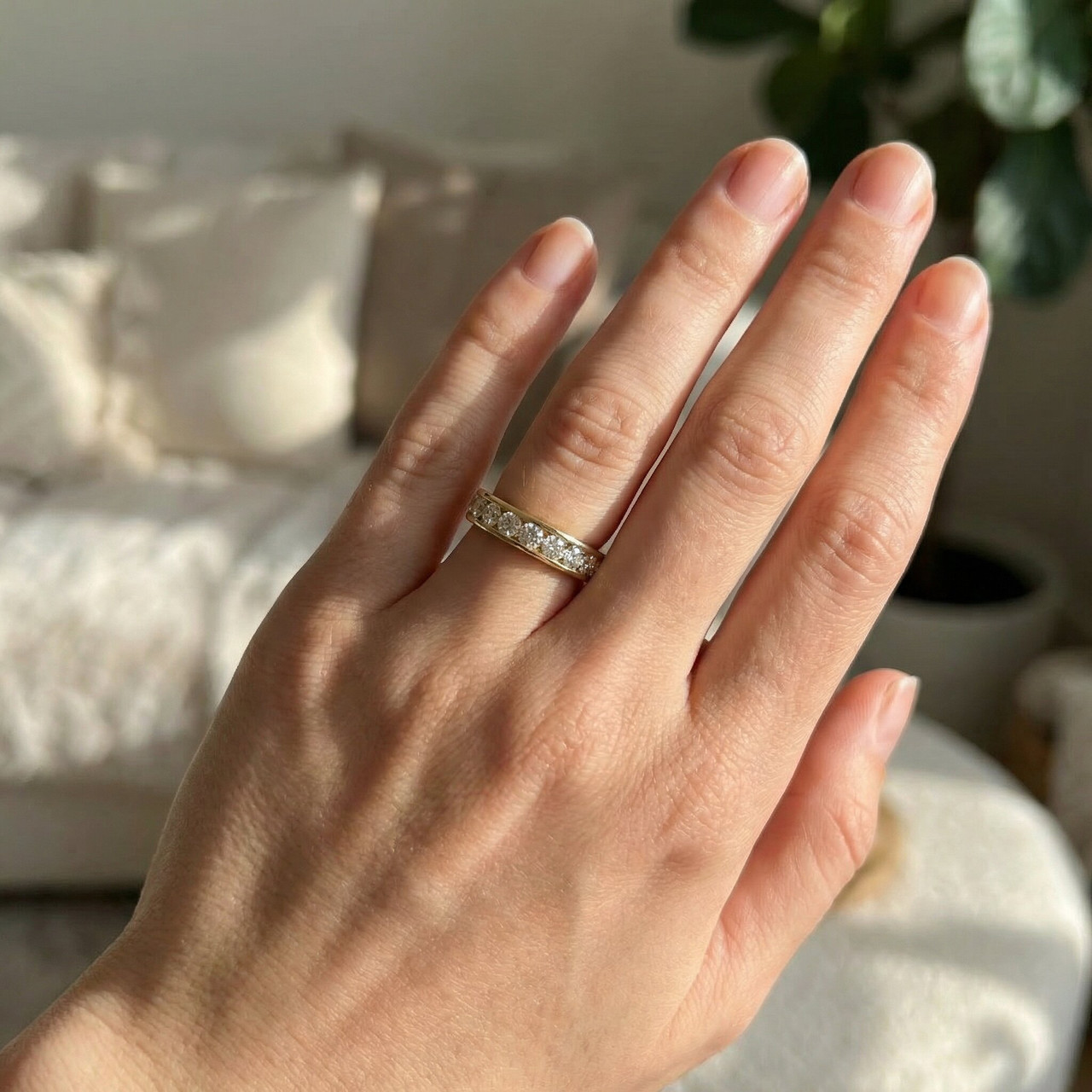 2ct Channel Set Diamond Eternity Ring 14K Yellow Gold (G-H, I1)
