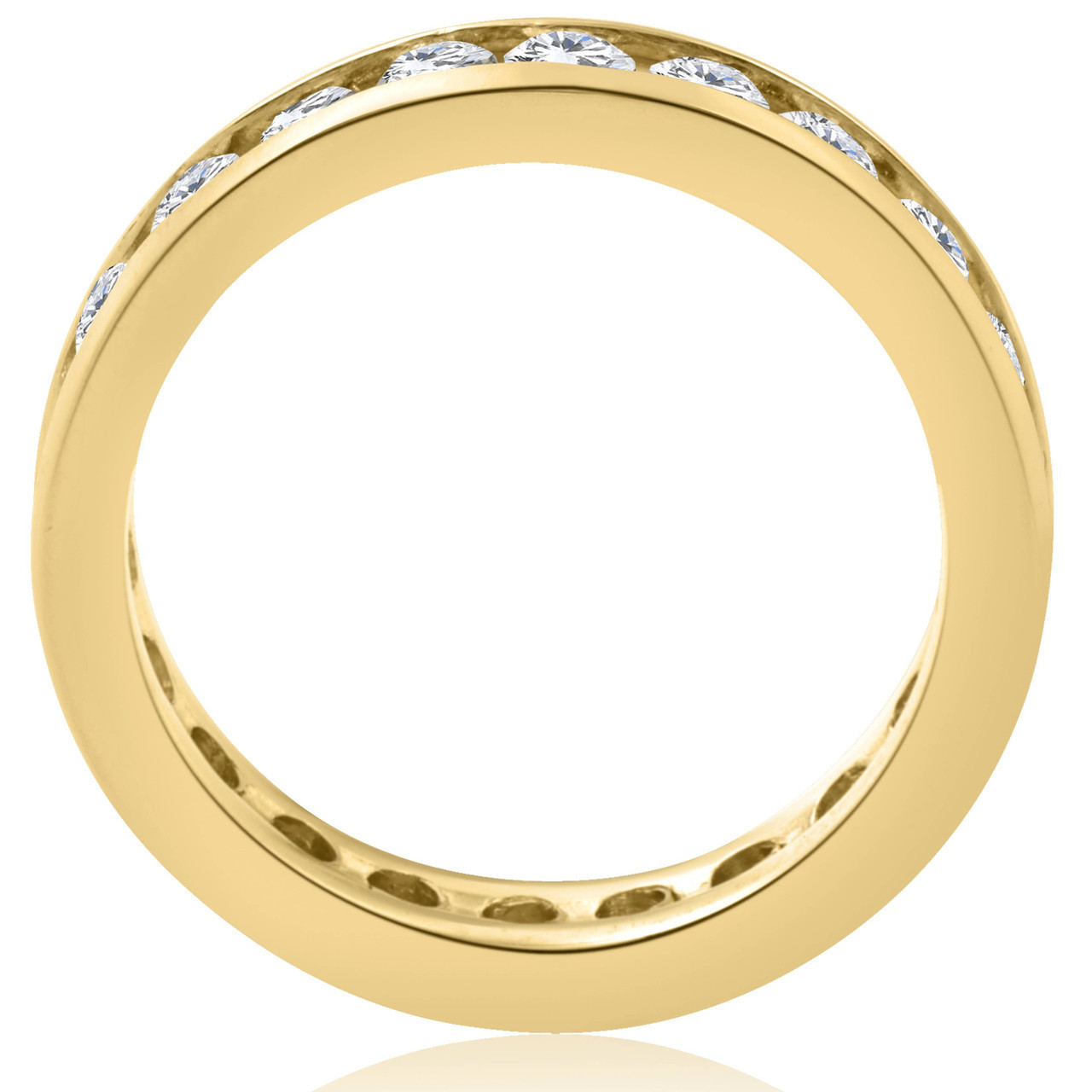 2ct Channel Set Diamond Eternity Ring 14K Yellow Gold (G-H, I1)