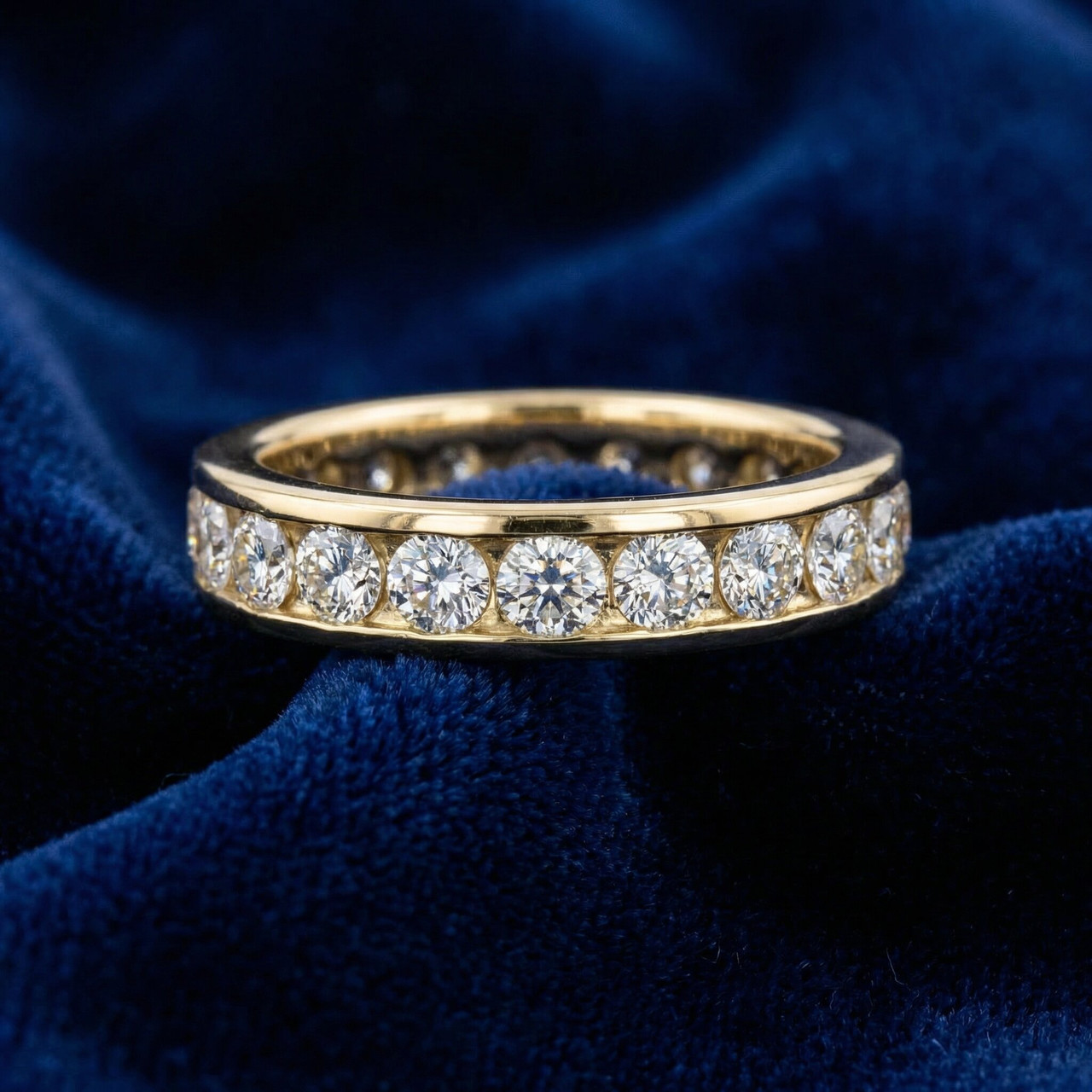 2ct Channel Set Diamond Eternity Ring 14K Yellow Gold (G-H, I1)