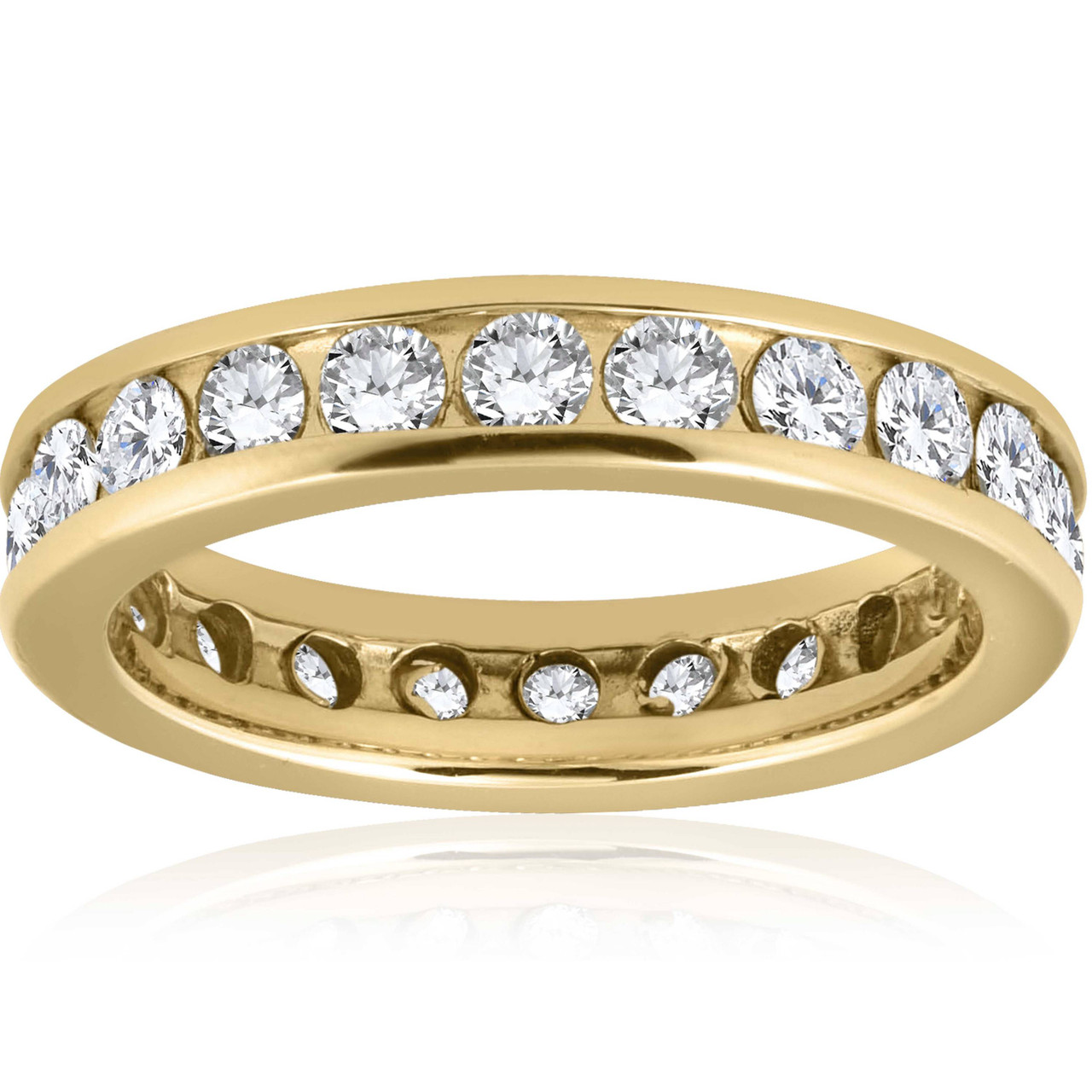 2ct Channel Set Diamond Eternity Ring 14K Yellow Gold (G-H, I1)