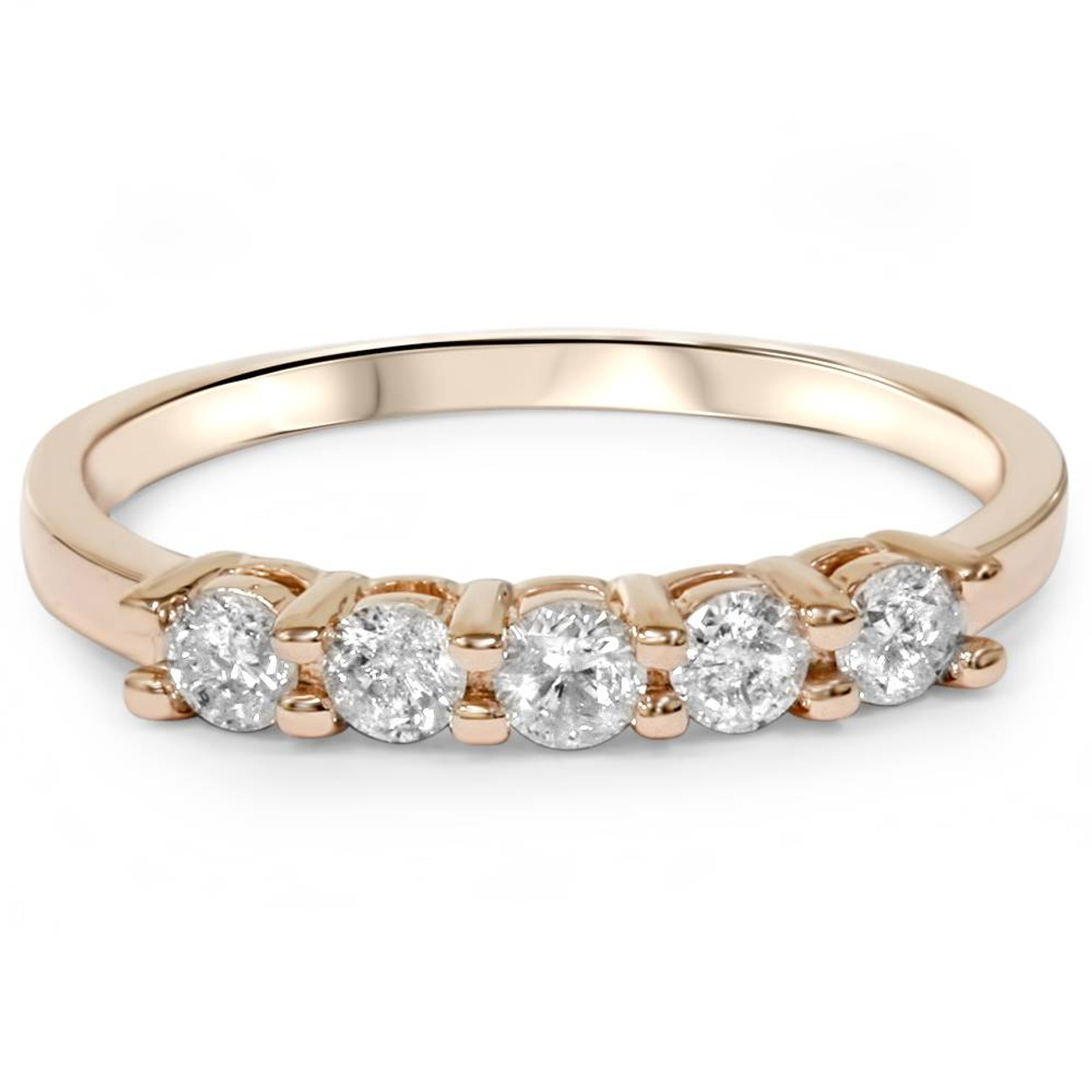 1/2ct Five Stone Diamond Ring 10K Rose Gold (G-H, I2-I3) 1/2ct Five Stone Diamond Ring 10K Rose Gold (G-H, I2-I3)