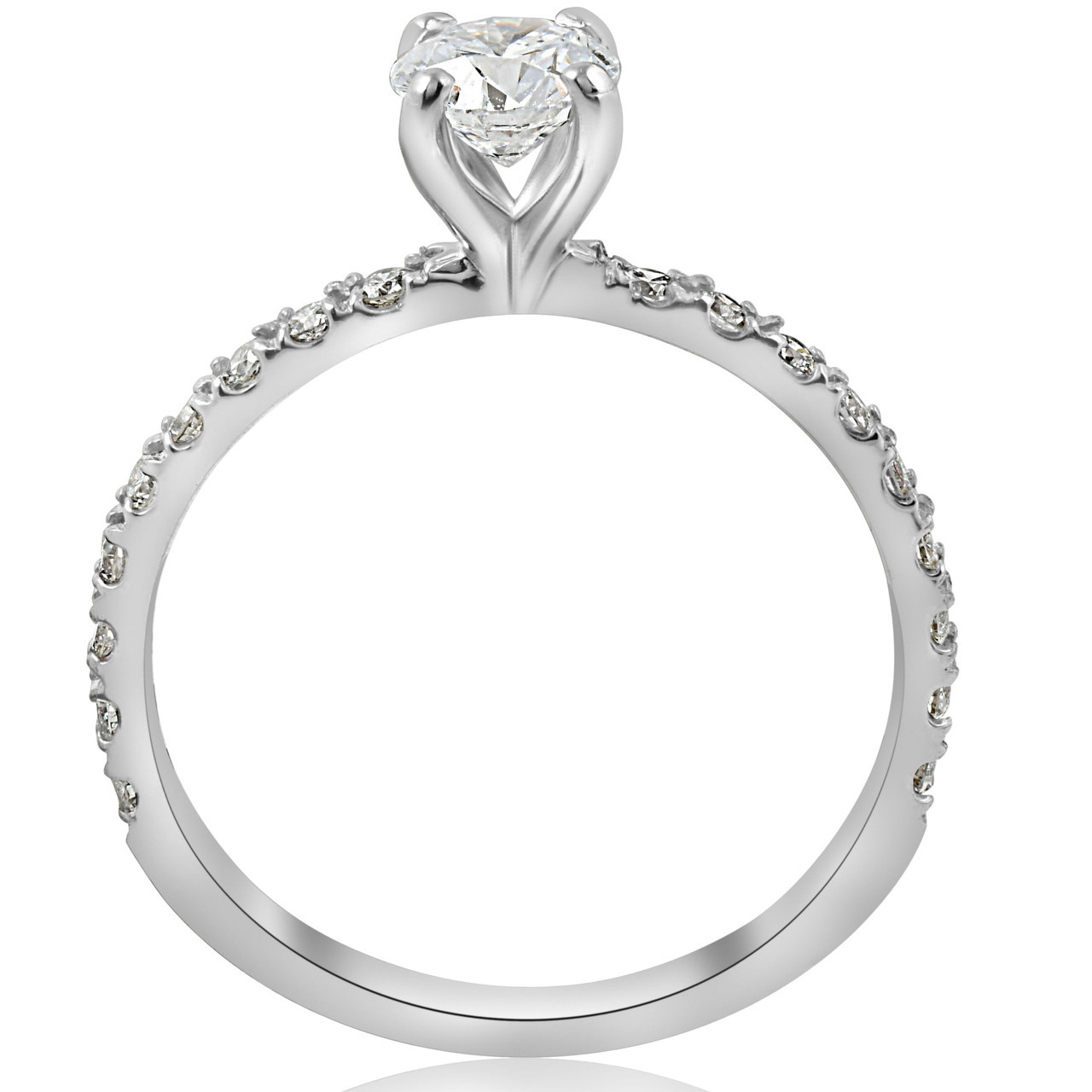 3/4ct Diamond Engagement Ring French Pave Set 14k White Gold (H-I, I1) 3/4ct Diamond Engagement Ring French Pave Set 14k White Gold (H-I, I1)