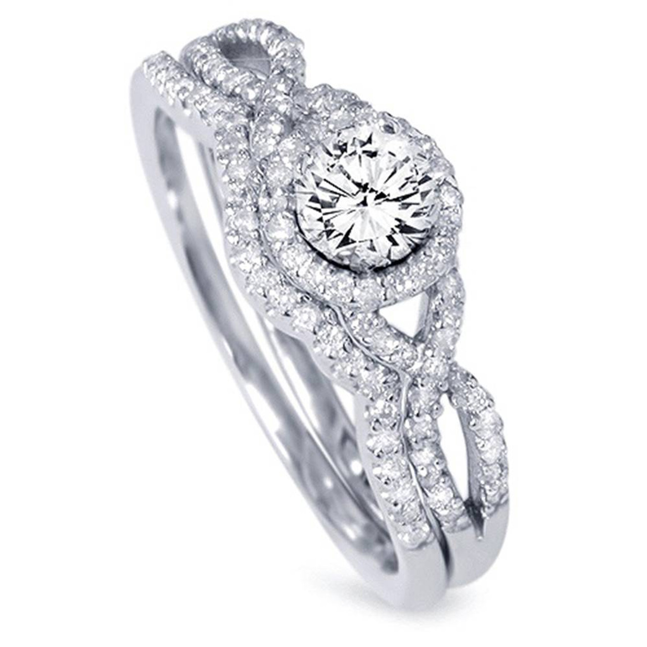 14k White Gold Three-stone Diamond Infinity Engagement Ring #104658 -  Seattle Bellevue | Joseph Jewelry