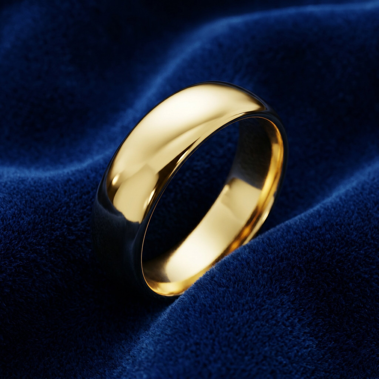7mm Dome High Polished Wedding Band 10K Yellow Gold
