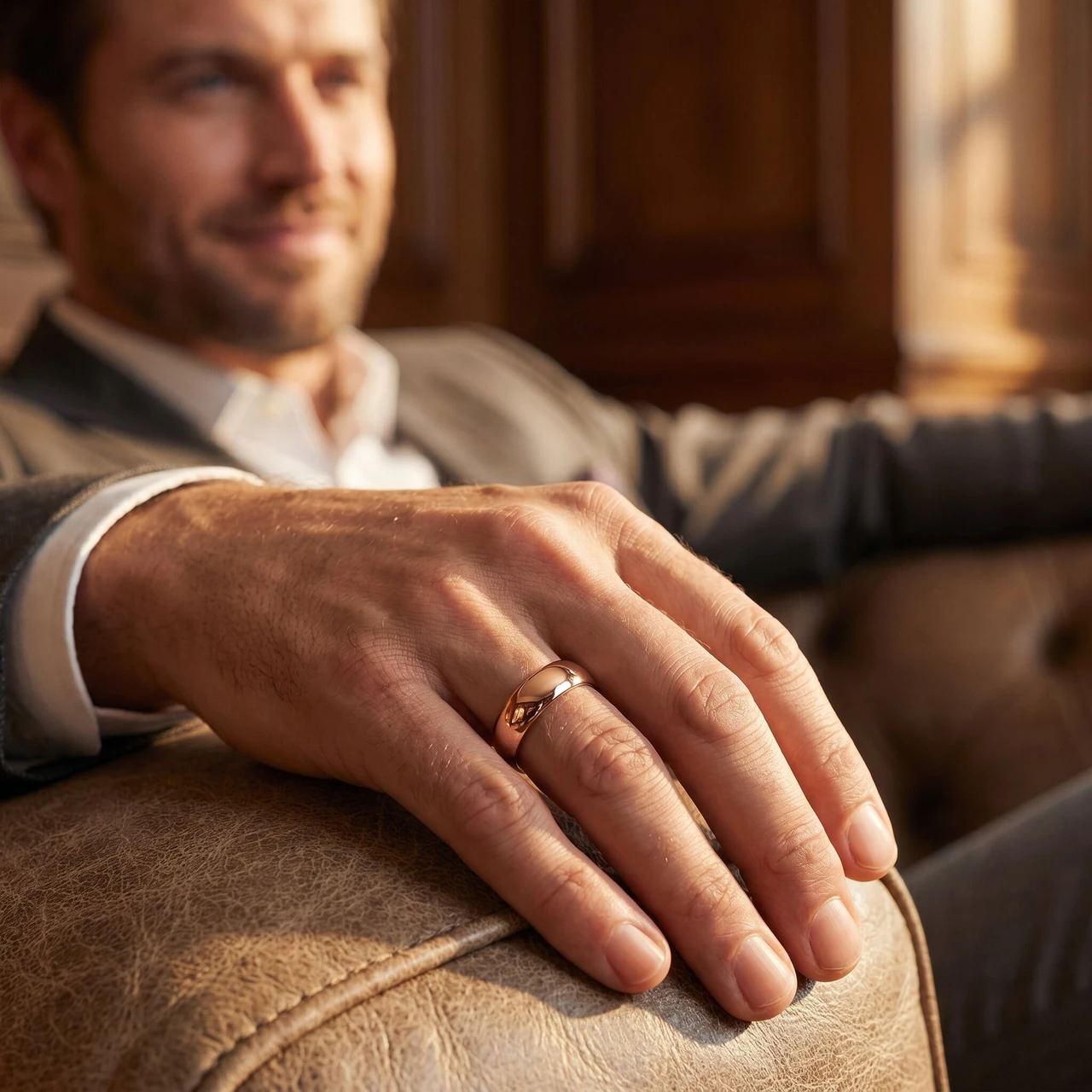 5mm Dome High Polished Wedding Band 10k Rose Gold