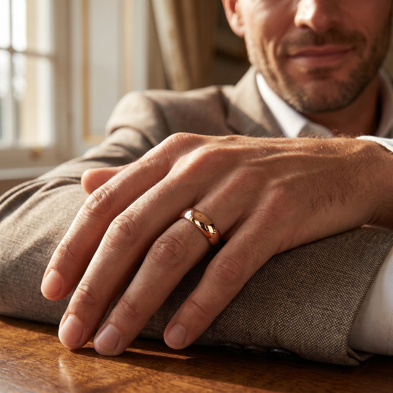 6mm Dome High Polished Wedding Band 10k Rose Gold
