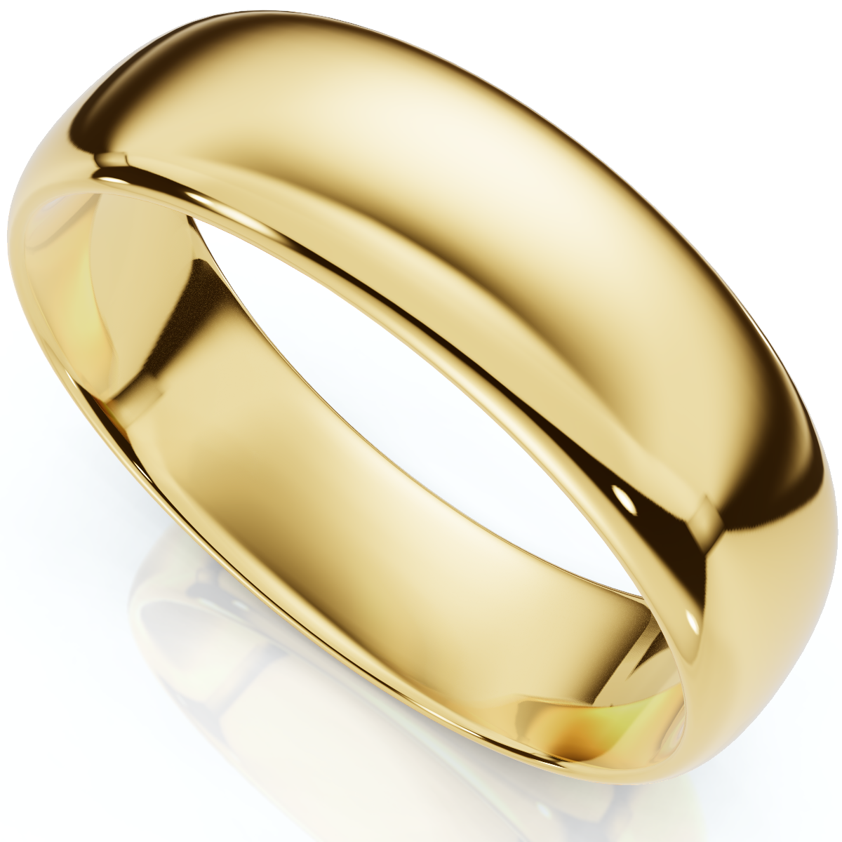 6mm Dome High Polished Wedding Band 10k Rose Gold