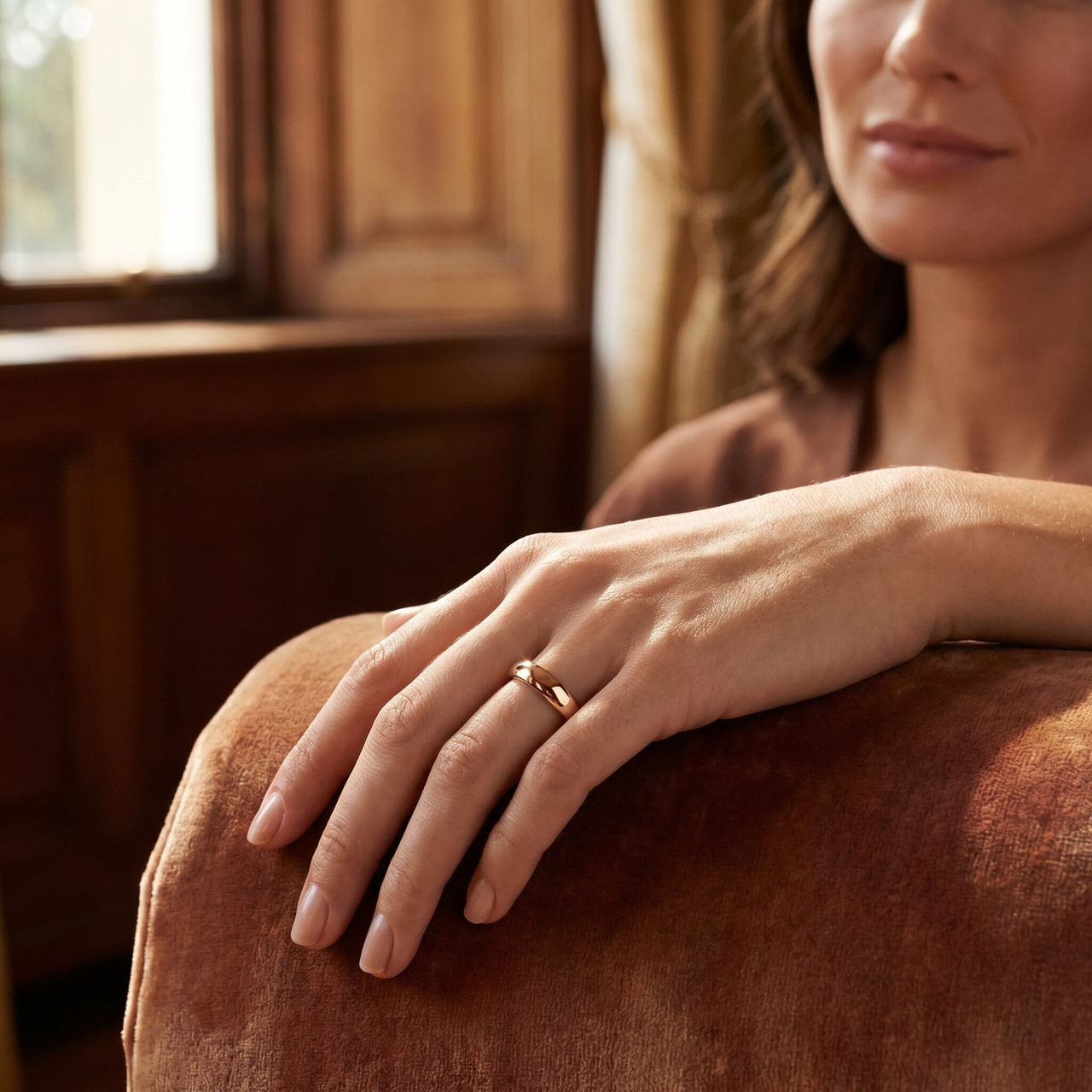 3mm Dome High Polished Wedding Band 10k Rose Gold