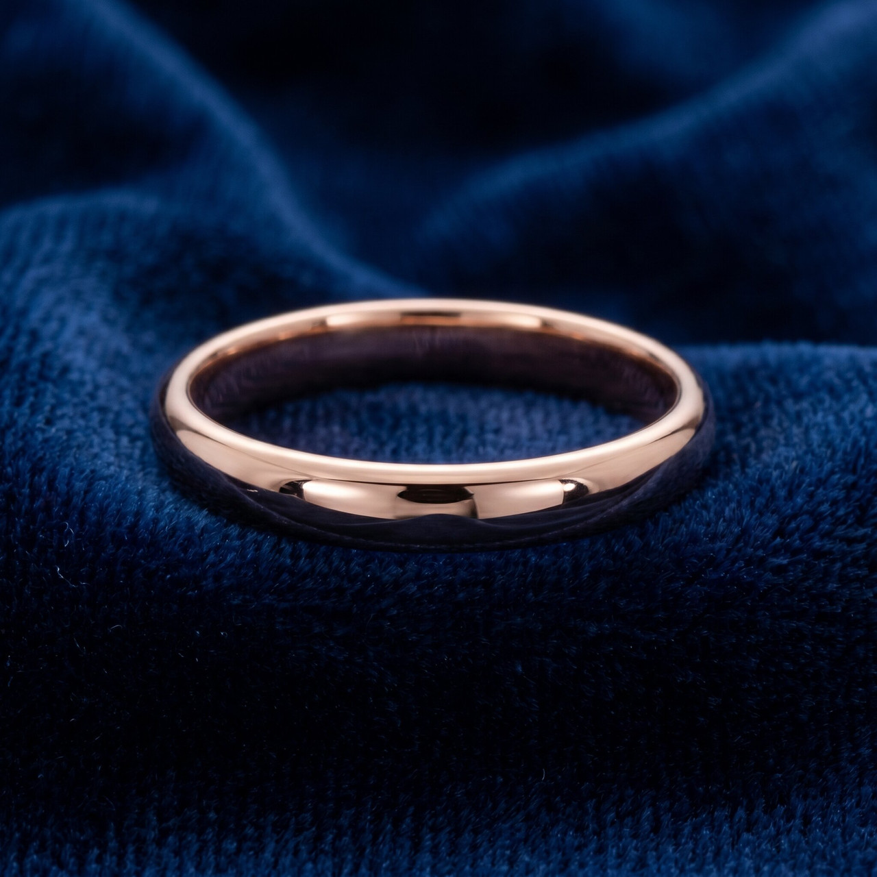 3mm Dome High Polished Wedding Band 10k Rose Gold