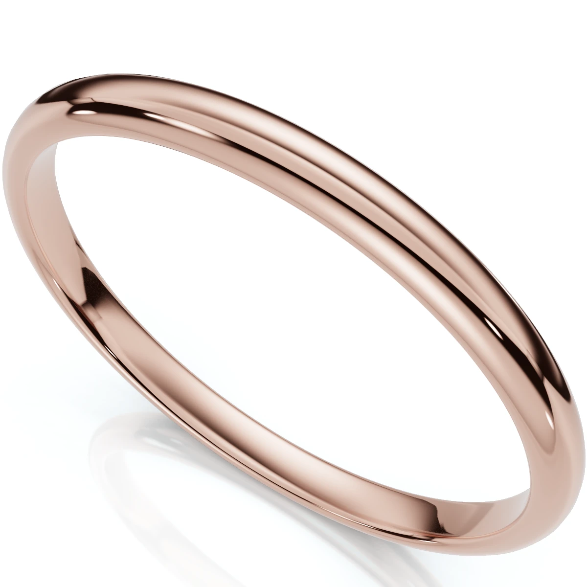 2mm Dome High Polished Wedding Band 10k Rose Gold
