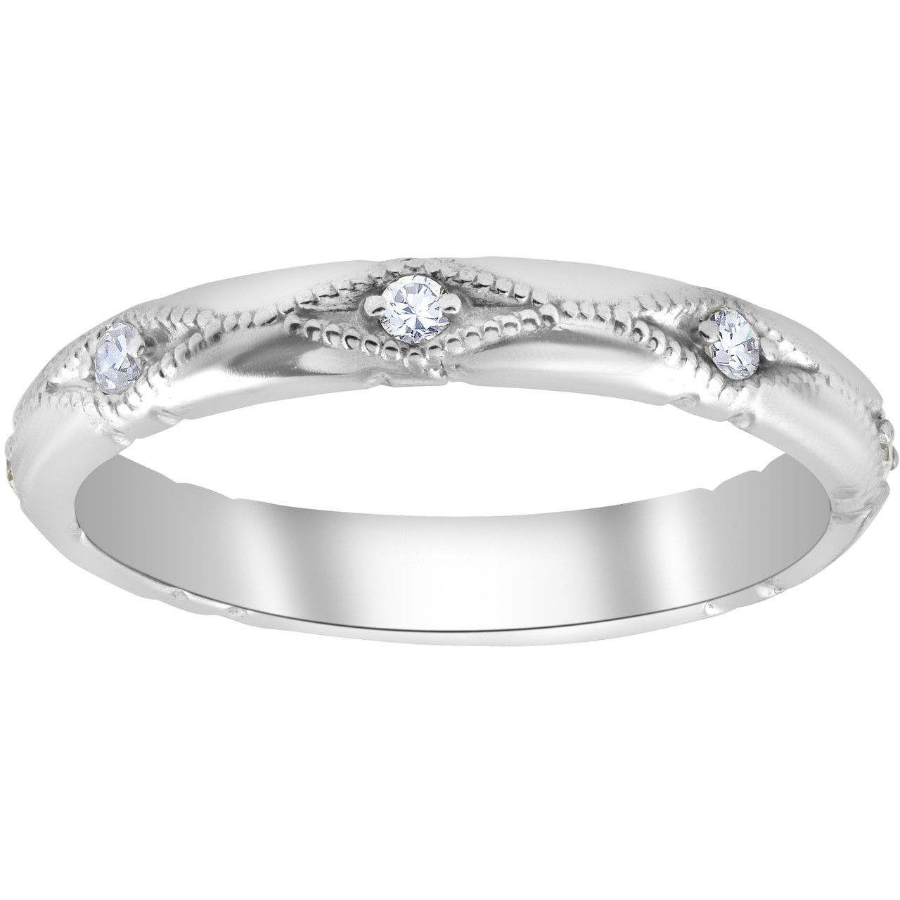 Diamond Wedding Ring Vintage Stackable 
