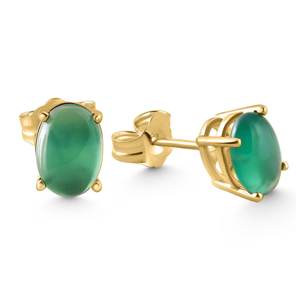 1.00CT Emerald Studs 14K White or Yellow Gold