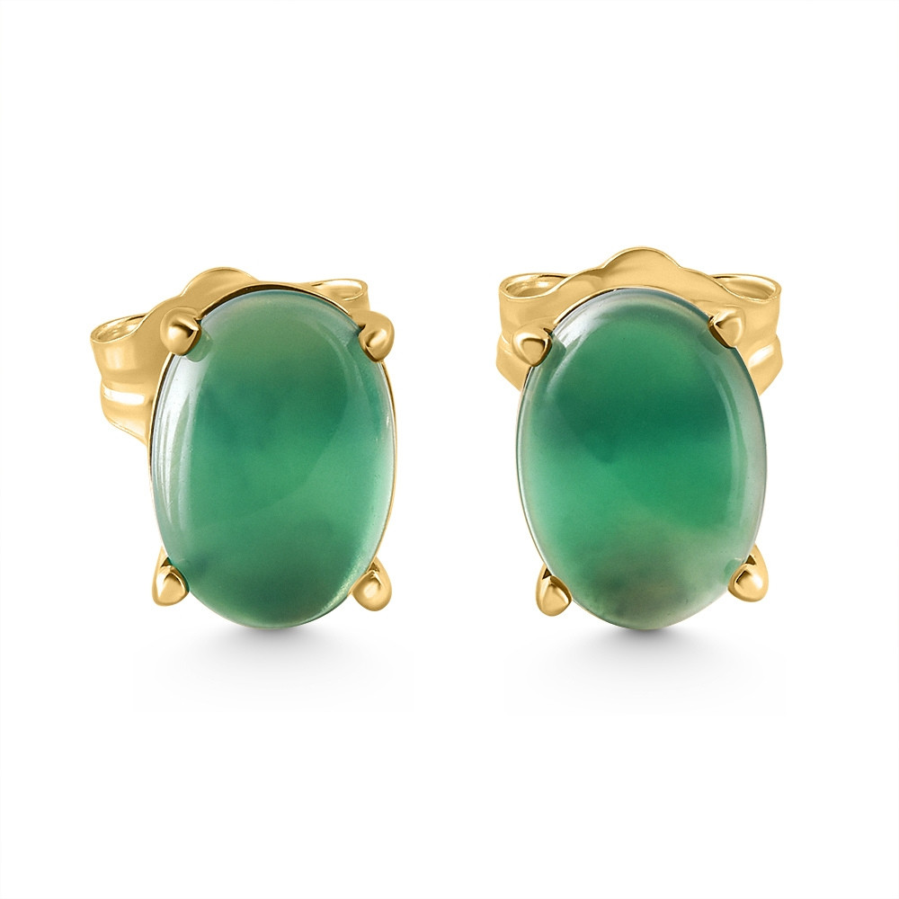 1.00CT Emerald Studs 14K White or Yellow Gold