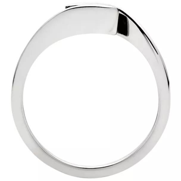 1/3ct Round Diamond Solitaire Modern Engagement Ring 14K White Gold (H-I, I1)