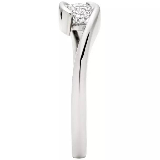 1/3ct Round Diamond Solitaire Modern Engagement Ring 14K White Gold (H-I, I1)