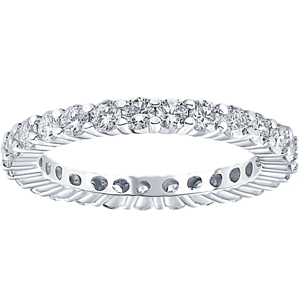 1.00CT Diamond Eternity Stackable Wedding Ring 14K White Gold (F-G, VS2-SI1)