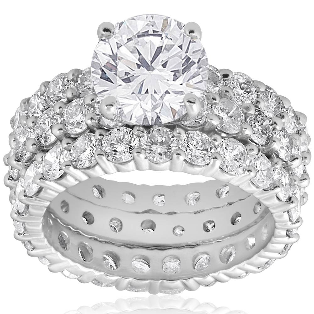 7ct Diamond Engagement Eternity Wedding Ring Set 14k White Gold (H-I, I1)