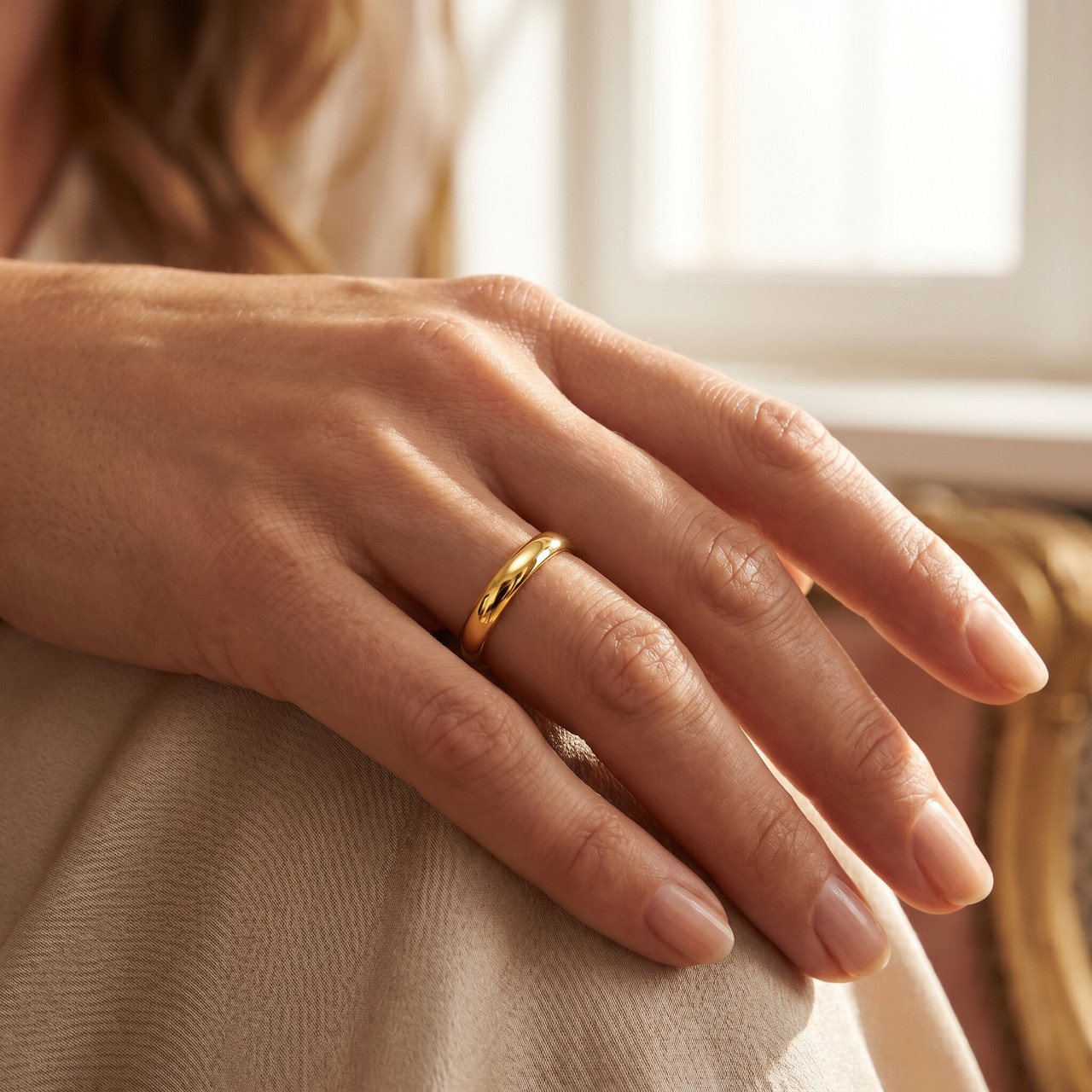 2mm Dome High Polished Wedding Band 10K Yellow Gold