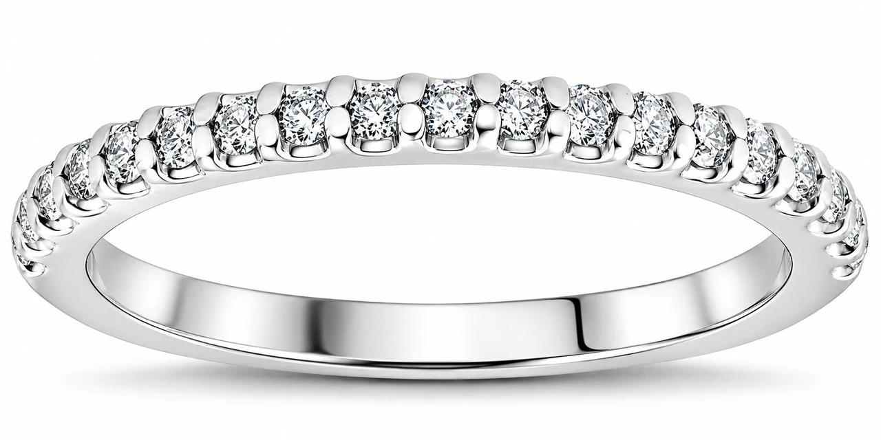 Diamond Wedding Ring 10k White Gold (H-I, I1)