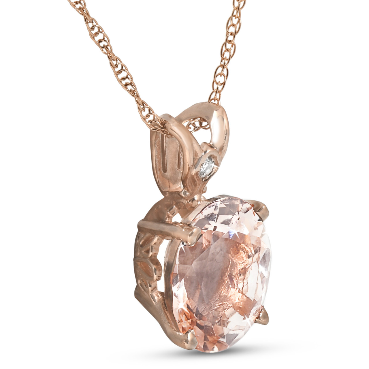 Rose Gold Morganite Pendant Morganite Necklace Bridal Jewelry Cushion Morganite  Pendant - Etsy