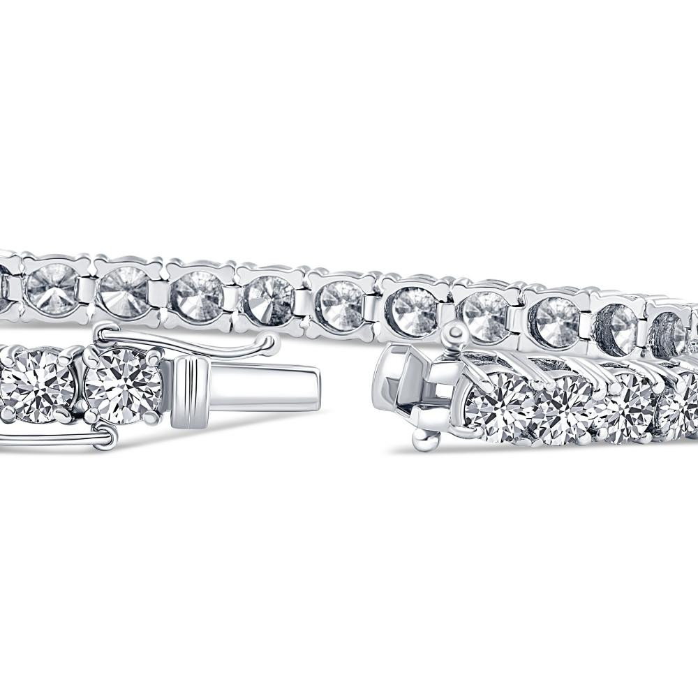 11ct Lab Grown Round Cut Diamond Tennis Bracelet 14K White Gold 7" (F-G, VS)
