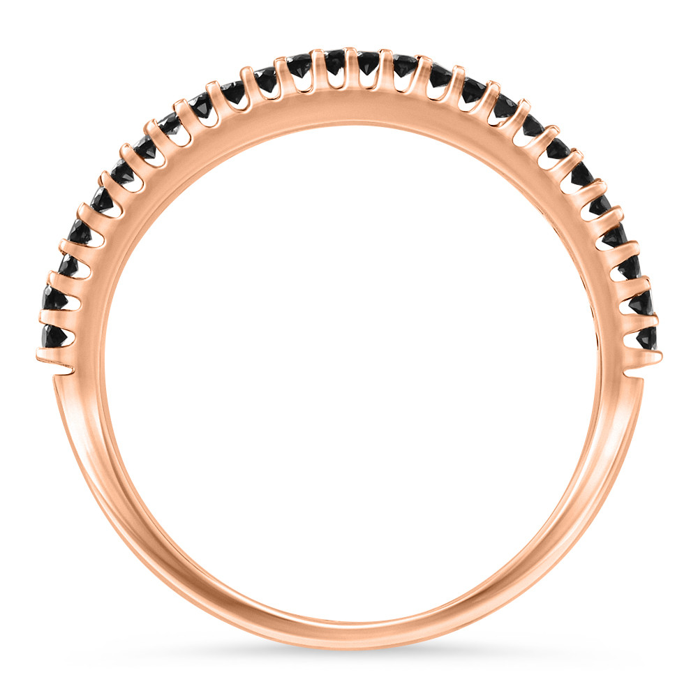 1/10ct Black Diamond Stackable Ring 14K Rose Gold (Black, )