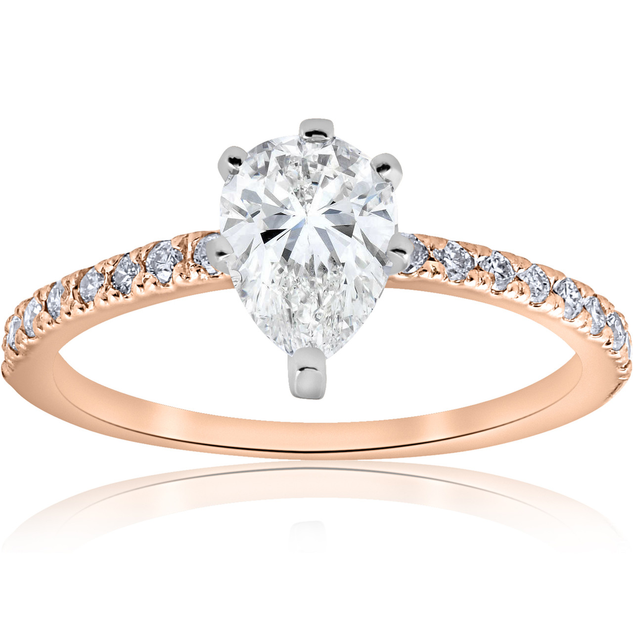 1 carat pear shaped diamond ring shop rose gold