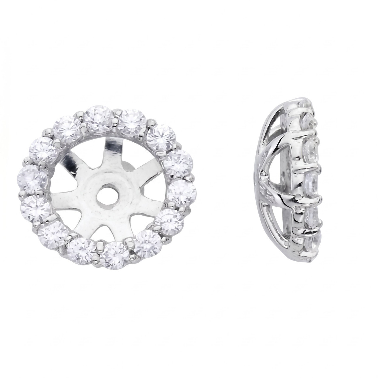 5/8ct  Diamond Earring Studs Halo Jackets 14 Kt (7-7.5mm) (G-H, I1)