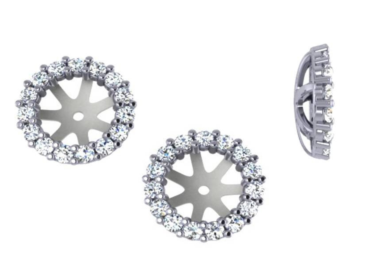 5/8ct Diamond Earring Studs Halo Jackets 14 Kt (7-7.5mm) (G-H, I1)