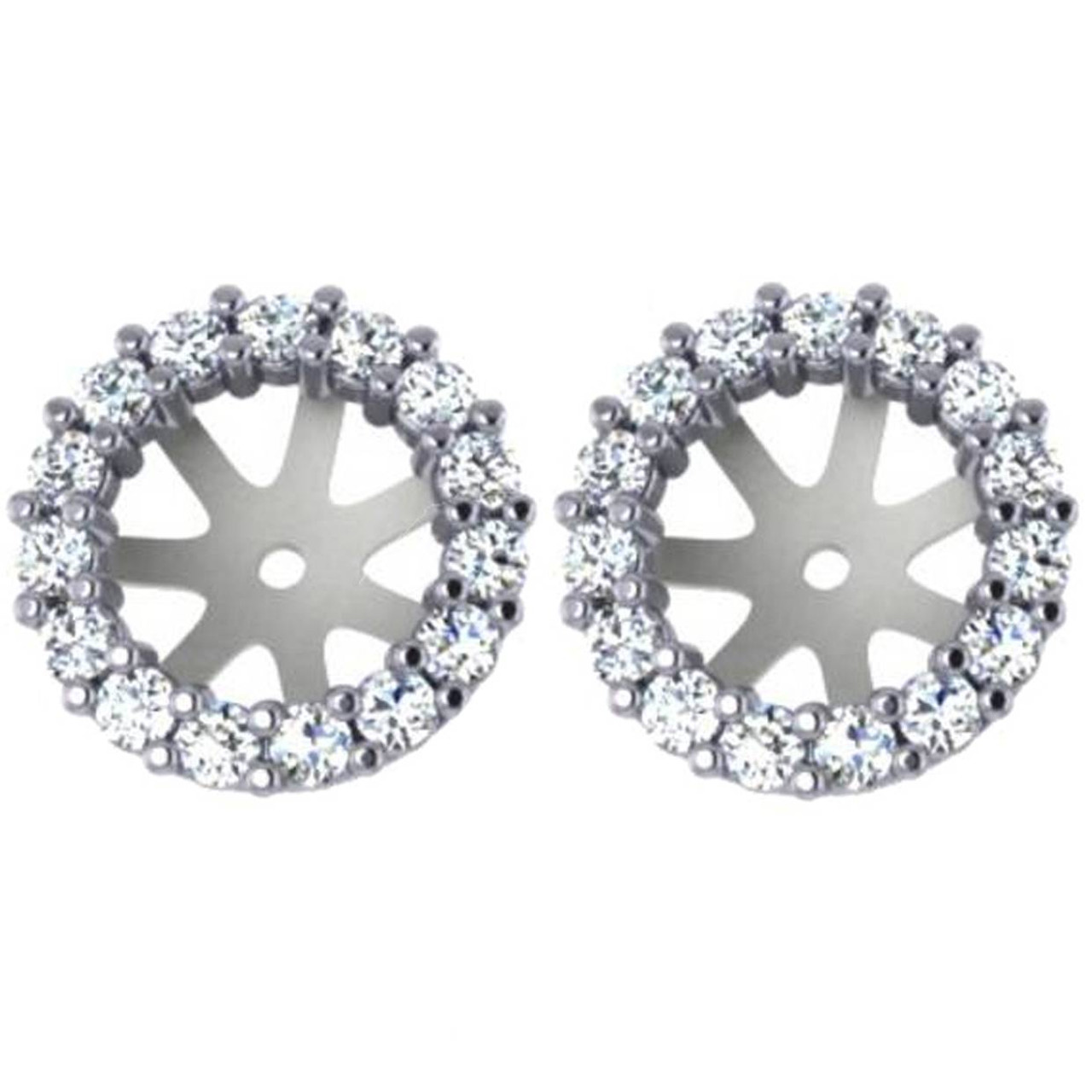 5/8ct Diamond Earring Studs Halo Jackets 14 Kt (7-7.5mm) (G-H, I1)