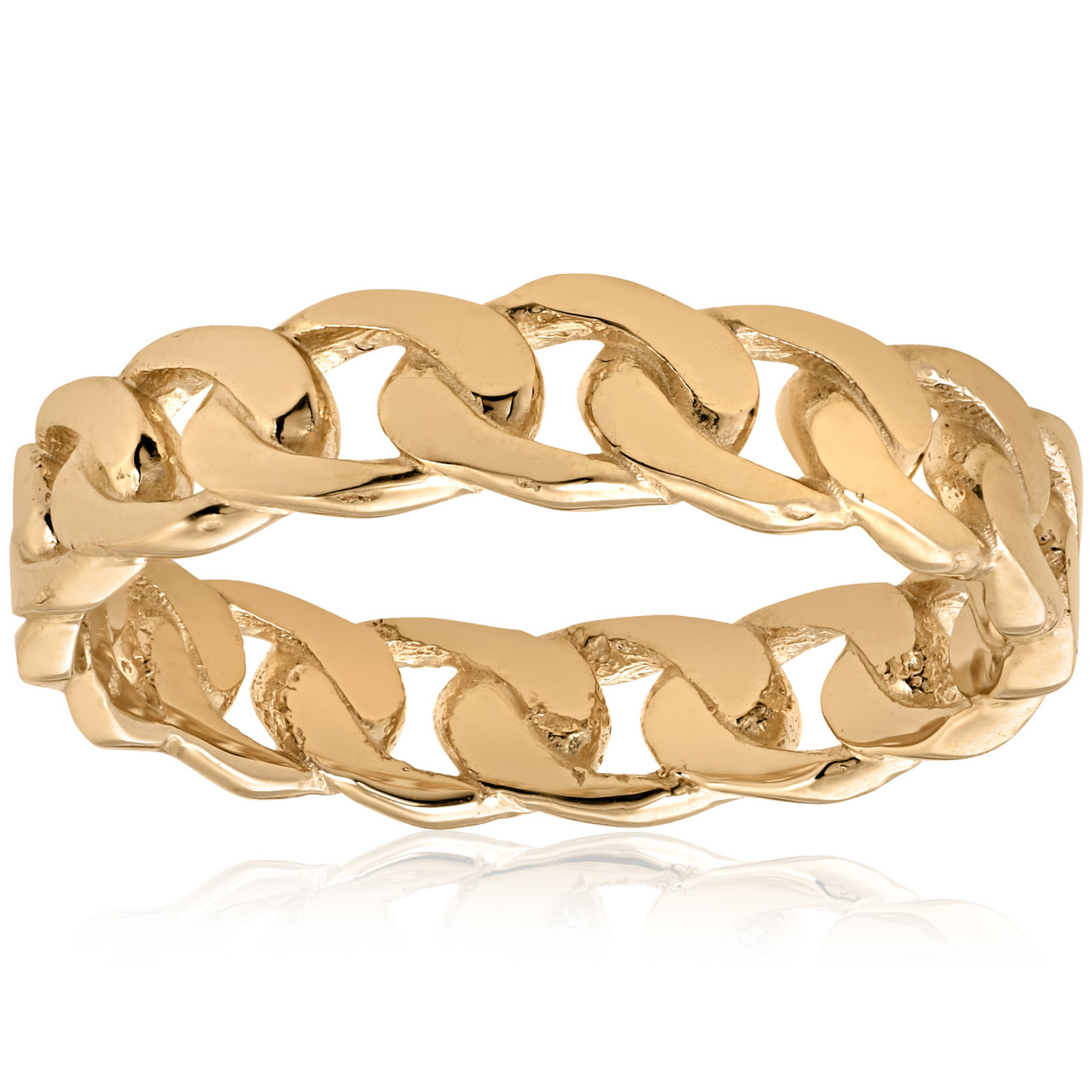 Mens 14k Yellow Gold Hand Braided Curb Linked Wedding Band Mens 14k Yellow Gold Hand Braided Curb Linked Wedding Band