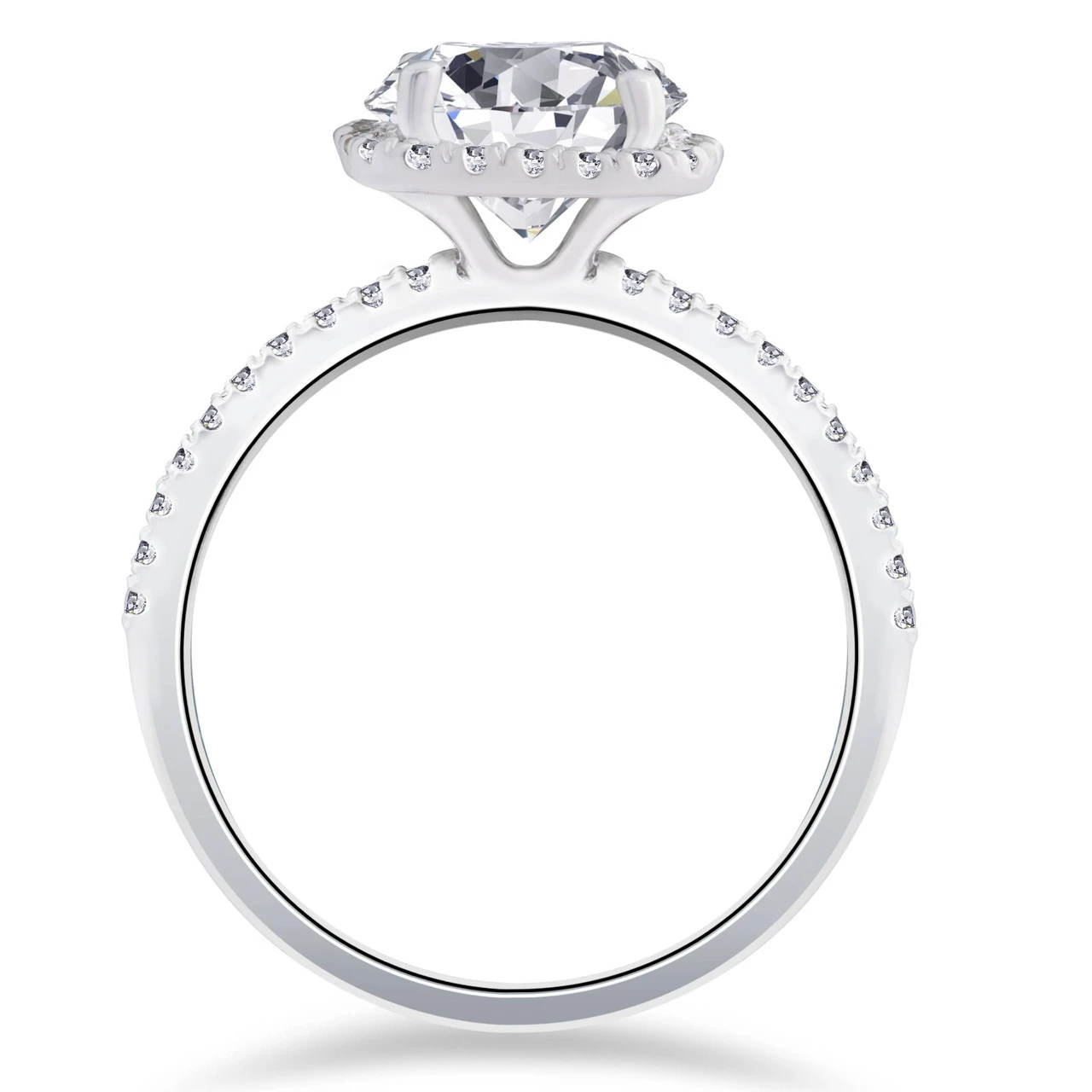 1 3/4 CT Halo Diamond Engagement Ring Round Cut 14K White Gold (G-H, SI)