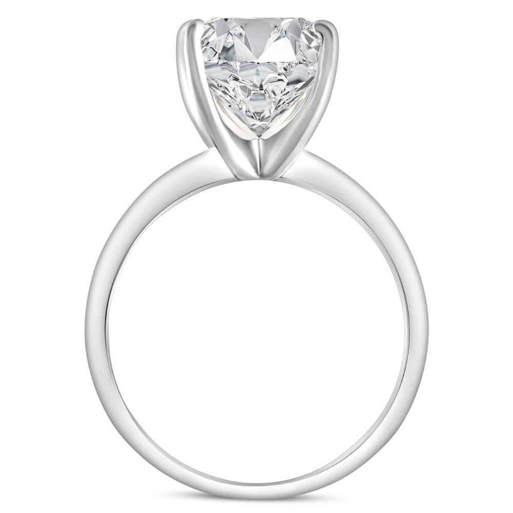 4.39CT Cushion Diamond GIA Certified Solitaire Engagement Ring 14k White Gold (I-J, SI)